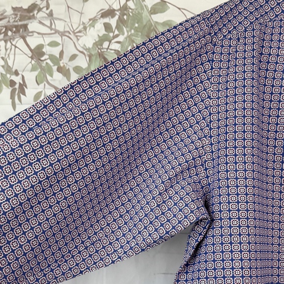 Tallia Mens Purple Mandala Collard Button Up Dress Up Shirt Sz. Medium M 15 1/2 - Picture 7 of 12